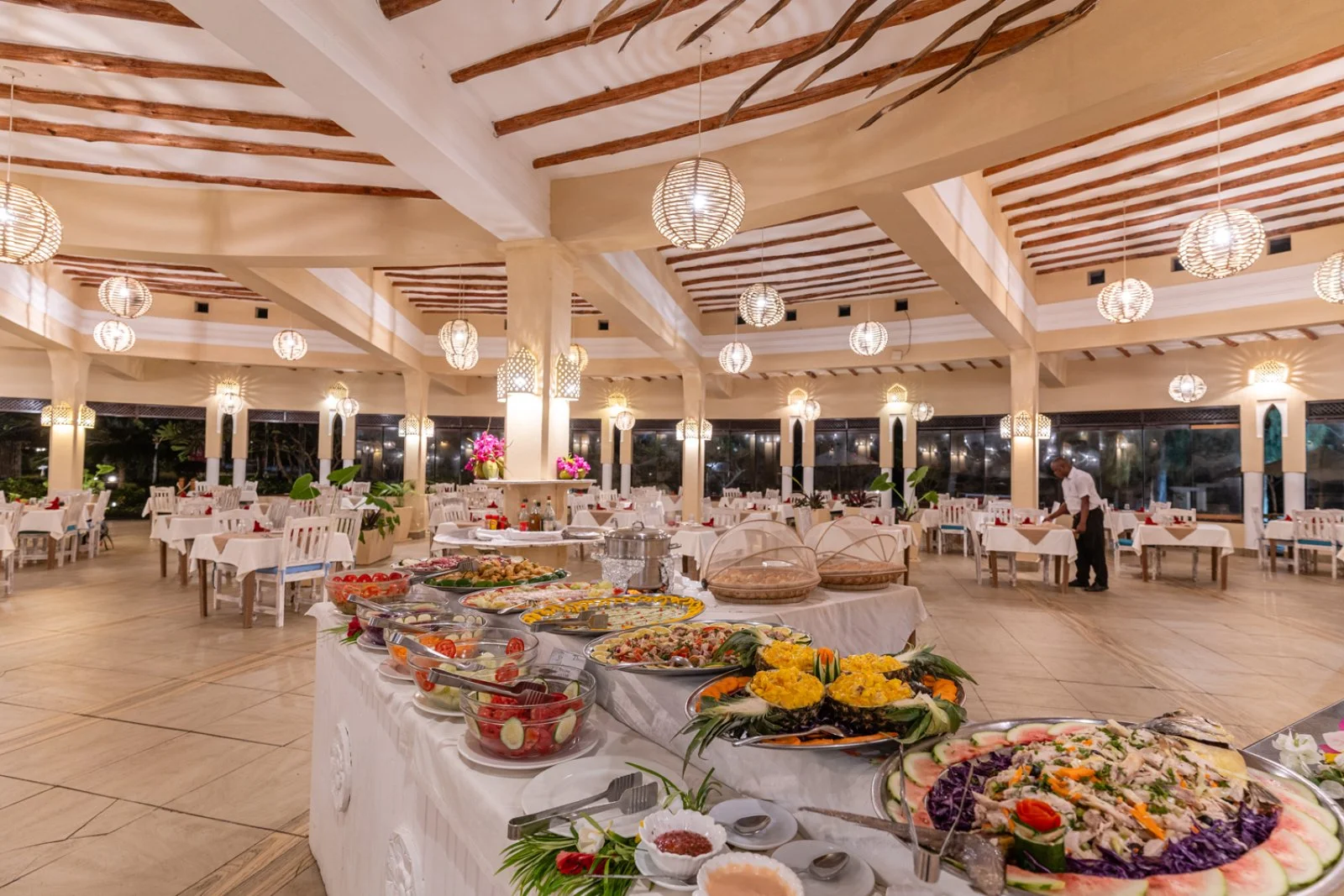 Beachfront wedding setup